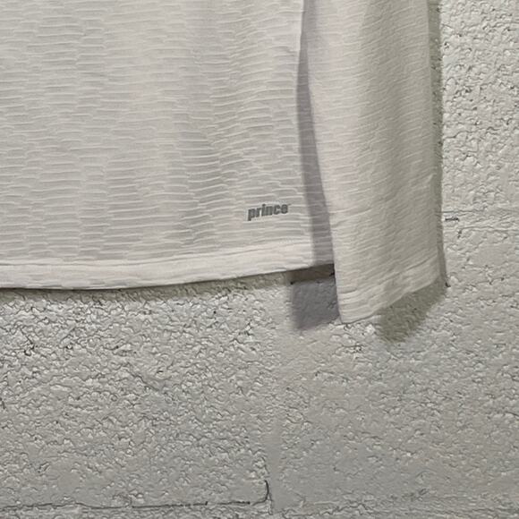 Prince Women's Match 1/4 Zip textured Tennis Top White small - Picture 8 of 8